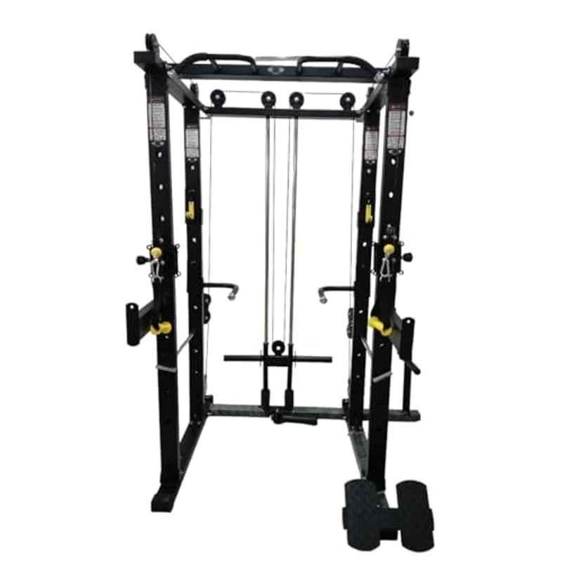GYM24 Equipment Jumbo Metal Black Plate Loaded Trainer Machine with Power Rack