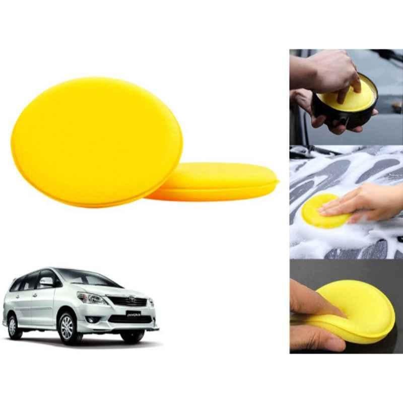 Auto Pearl Polyurethane Beige Washing & Waxing Polish Foam Sponge for Innova 2009-2012 (Pack of 2)