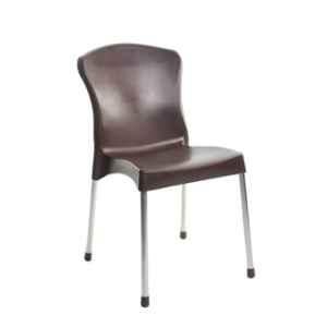 Cello Milano Plastic Brown Medium Back Chair, PC006