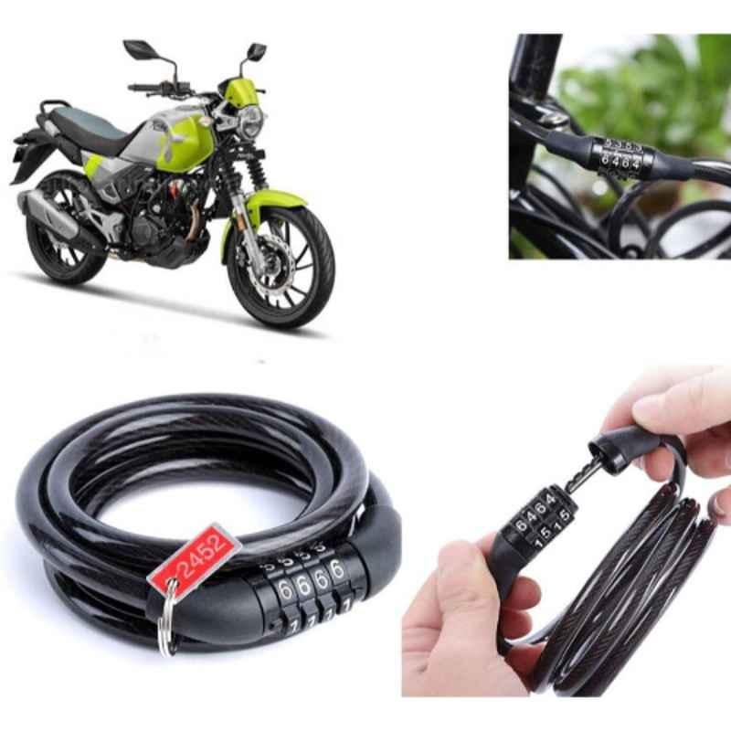 Auto Pearl PVC & Plastic Black Combination Cable Lock for MotoCorp XPulse 200T, 674