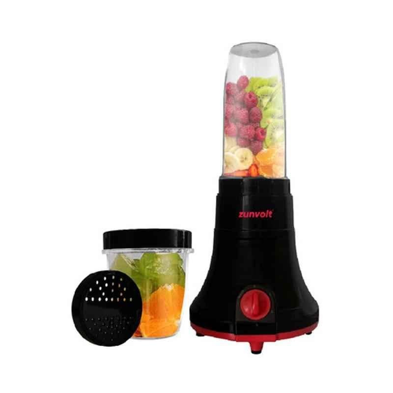 Zunvolt Fruice 400W Plastic Black Red Mixer Grinder with Jars