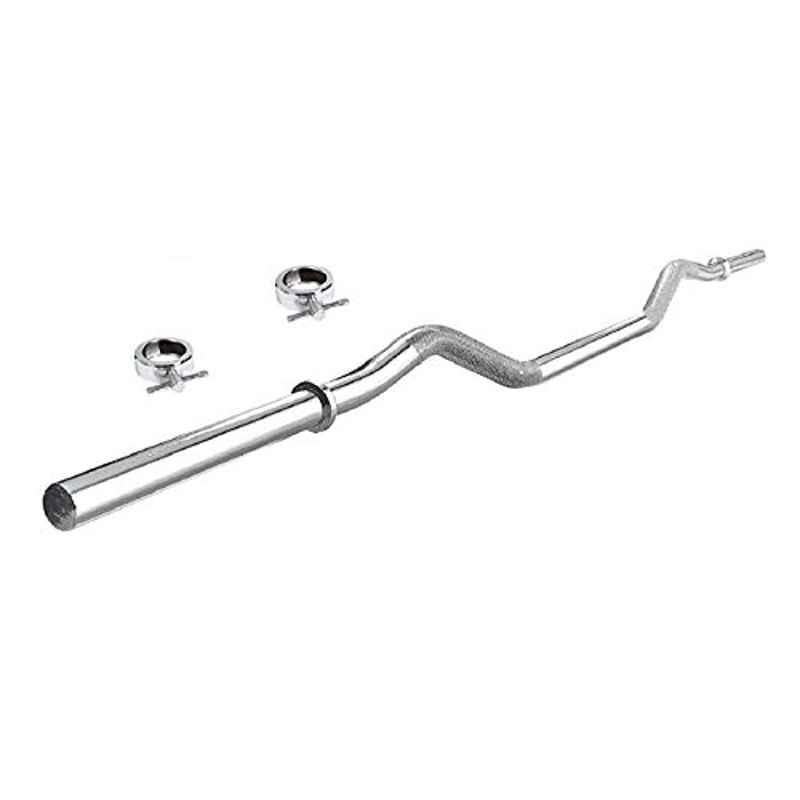 Forgesy 3ft 26mm Stainless Steel Curl Bar with 2 Locks