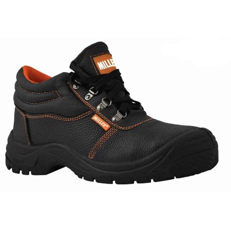 Miller MCC Leather Black Safety Shoes, Size: 38