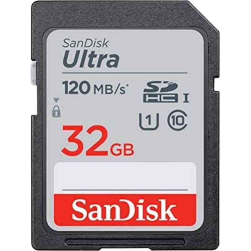 SanDisk Ultra 32GB Metallic Silver SDHC UHS-I Camera Card, SDSDUN4-032G-GN6IN