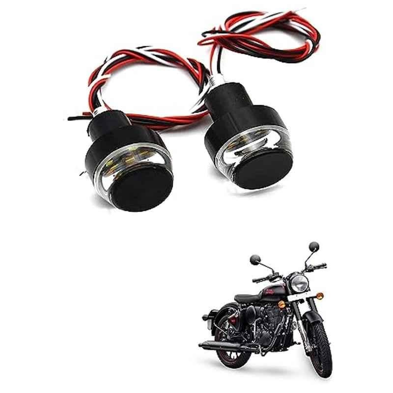 Kozdiko 2 Pcs Dual Colour Motorcycle LED Indicator Turn Signal Handle Bar Light Set for Royal Enfield Classic 350