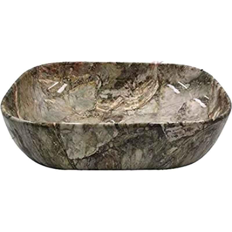 Generic 45.5x32.5x14.5cm Green Ceramic Rectangular Table Top Wash Basin