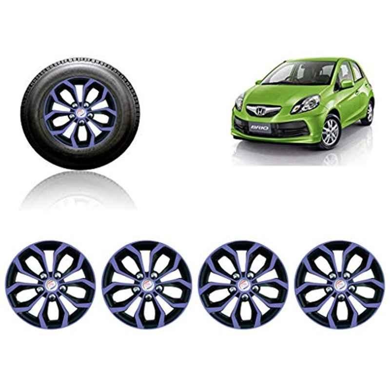 Auto Pearl 4 Pcs 14 inch ABS Violet & Black Car Wheel Cover Set for Honda Brio