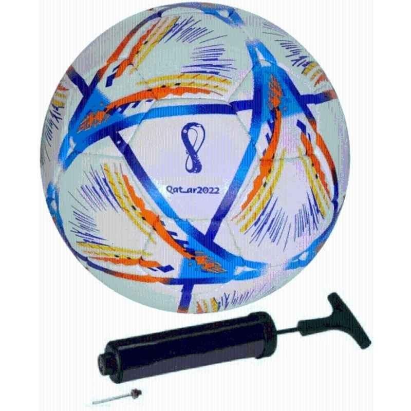 HTM Qatar World Cup Football with Pump |Size 5 for Outdoor Football, Size: 5 (Standard) (Pack of 2)