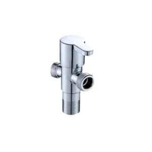 ZAP Brass Chrome Finish 2 Way Angle Valve for Pipe Connection
