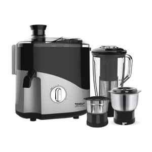 Maharaja Whiteline Odacio Plus 450W Black & Silver Juicer Mixer Grinder with 3 Jars with 2 Years Warranty