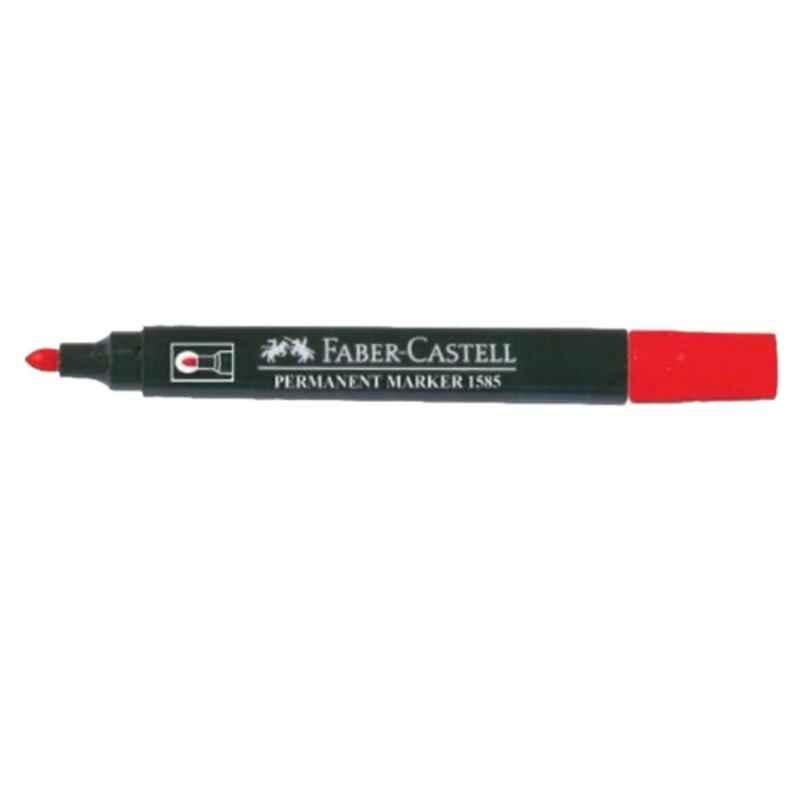 Faber Castell 1585 Bullet Tip Permanent Marker, Red