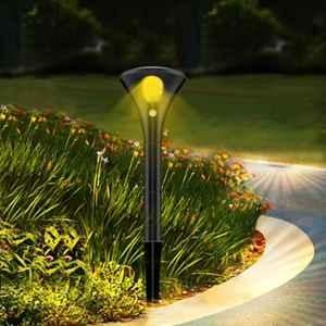 Gigawatts PVC White & Warm Light LED Solar Sensor Spike Light with Solar Panel, GW-181