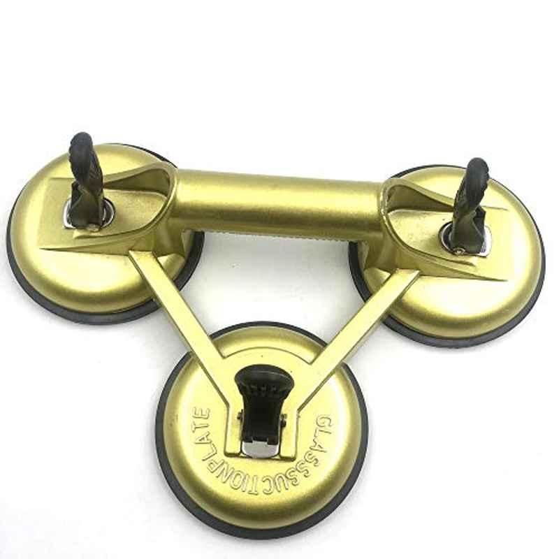 FHT Silver & Yellow Glass Vacuum Lifter & Dent Puller 3 Plate Cups
