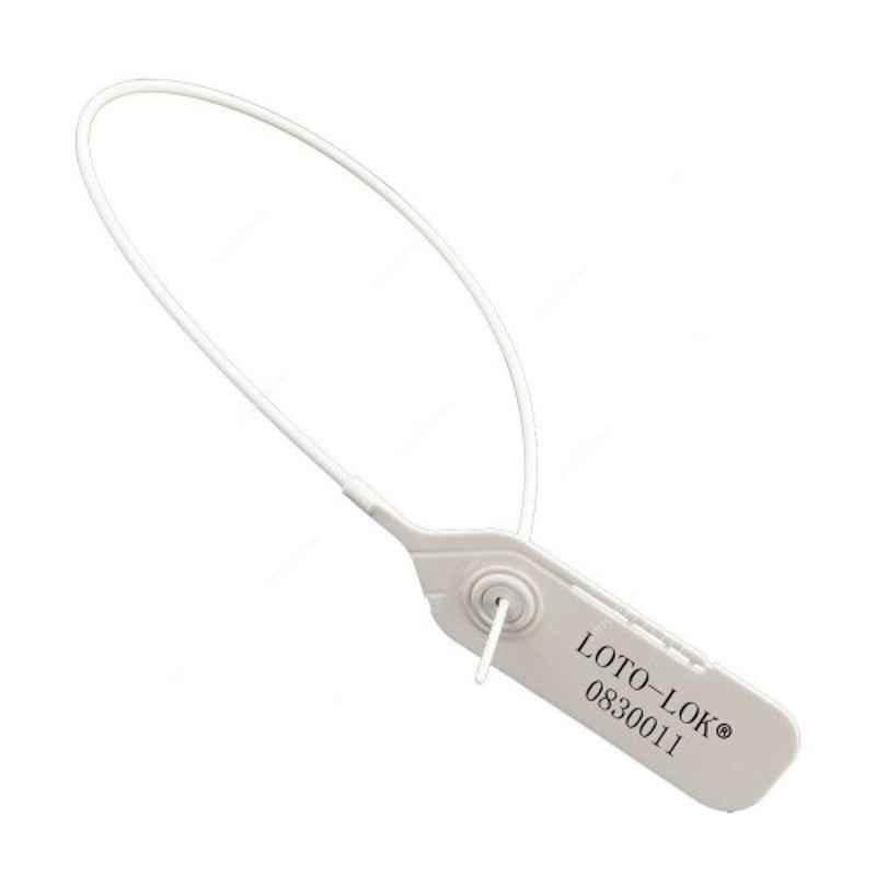 Loto-Lok 550mm Polypropylene White Security Seal, PS-R5-WH550 (Pack of 50)