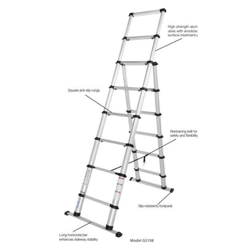 Gazelle 8ft Aluminium Telescopic Ladder, G5108