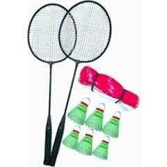 STYRKR Iron Multicolour Flex Combo-18 (2 Badminton Rackets, 6 Plastic Shuttlecock, 1 Badminton Net) Badminton Kit