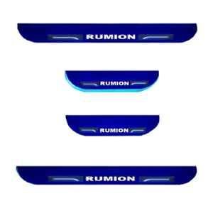 Car Accessories Hub 4 Pcs Acrylic Black Sill Scuff Plate Set with Blue LED for Toyota Rumion All Model