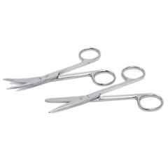 Forgesy 2 Pcs 8 inch Stainless Steel Straight & Blunt Dressing Surgical Scissor Set, GSS098