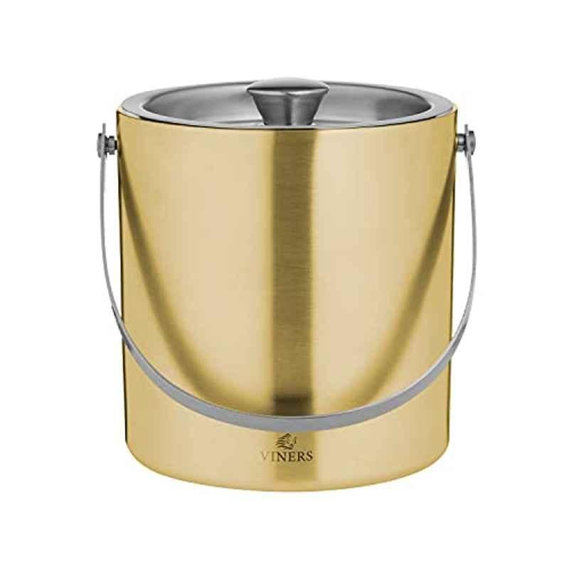Viners 302.235 1.5L Stainless Steel Gold Barware Double Wall Ice Bucket