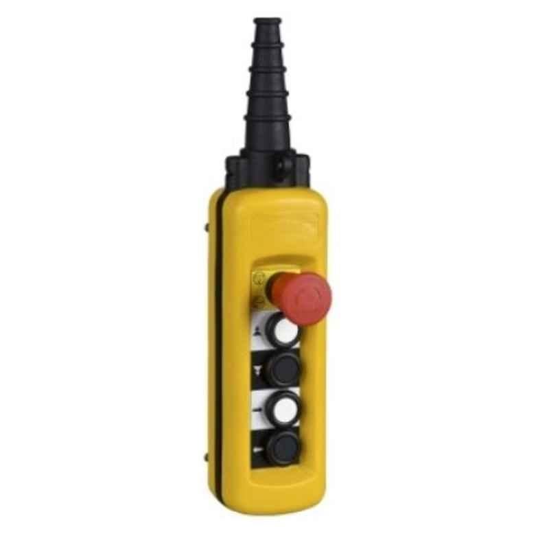 Schneider XAC-A 4 Push Button Yellow Pendant Control Station with 1 Emergency Stop, XACA4924