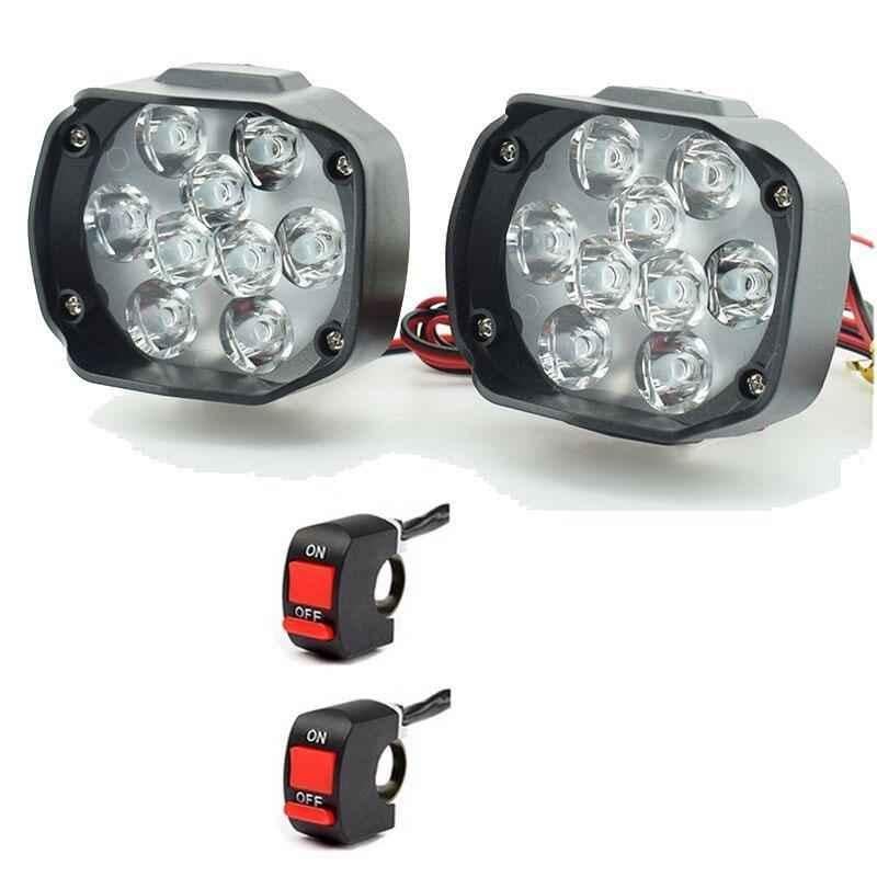 Eshopglee 2 Pcs 9 LED Fog Spot Light, 2 Pcs Switch & 1 Pc Tail Indicator Light with Turn Signal Combination Set