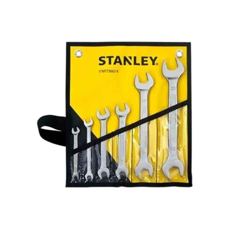 Stanley 6 Pcs Silver Double Open End Wrench Set, STMT73663-8