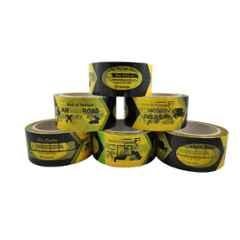 Sun Signs 60m 2 inch Yellow & Black Self Adhesive Shipping Printed Instructions Packaging Tape, AO0002 (Pack of 6)