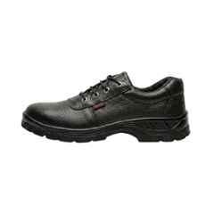 Hind Pro Tigor Barton Print Leather PU Steel Toe Black Safety Shoe for Men, Size: 10