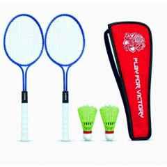 STYRKR 2 Pcs Iron Multicolour Rackets Badminton Kit with 2 Shuttlecocks & Cover