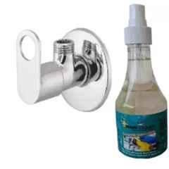 Senkiddpro Prime Stainless Steel Chrome Finish Wall Mounted Angle Cock with Tap Cleaner