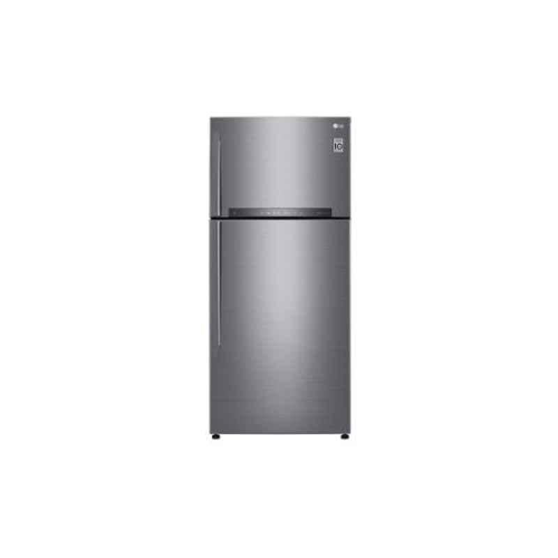 LG 547L Shiny Steel Double Door Frost Free Refrigerator, GN-H702HLHQ