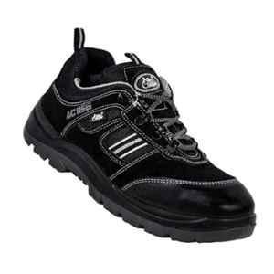 Allen Cooper AC1156 Suede Leather Steel Toe Black Work Safety Shoes, Size: 6