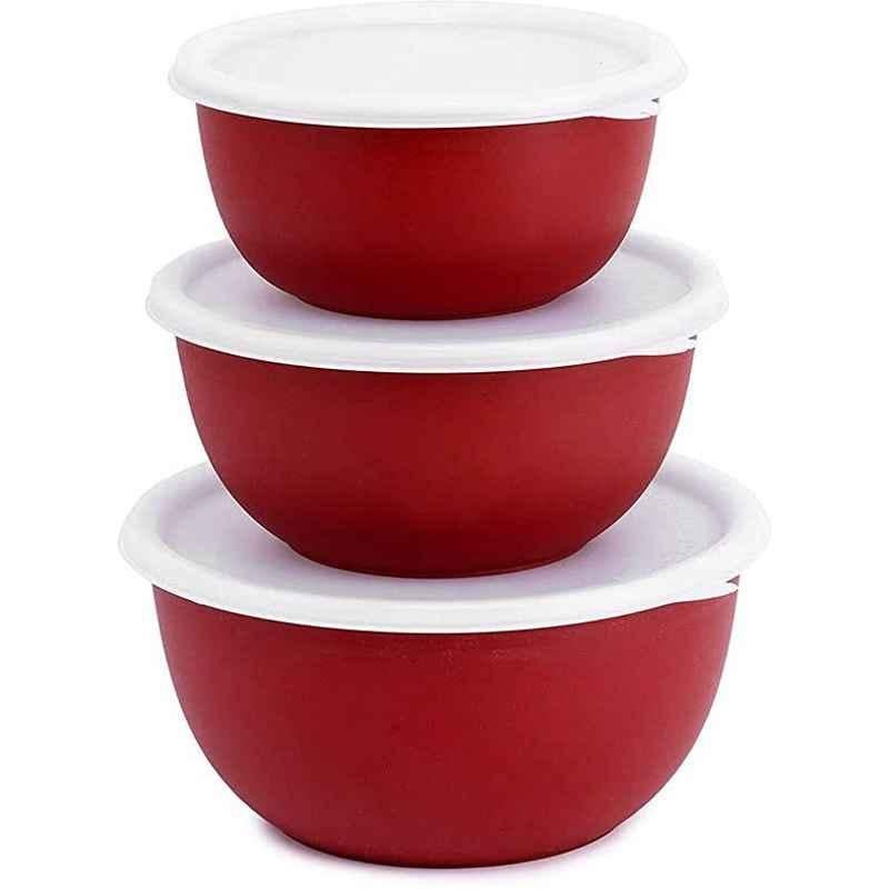 Classic Essentials CE-MSB-3 Stainless Steel Red Serving Bowl