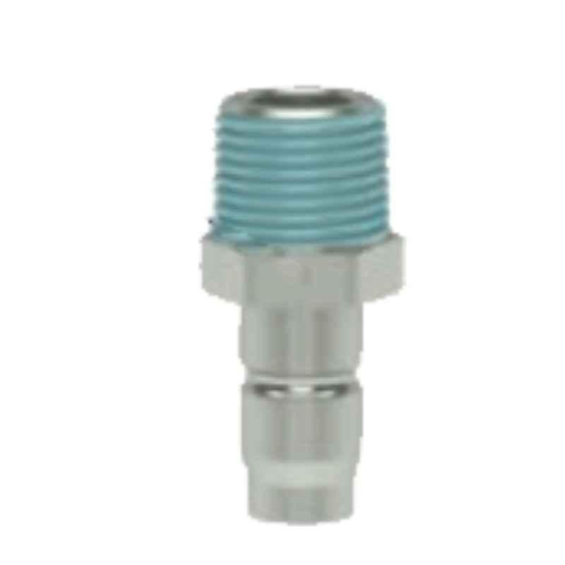 Ludecke ESACG34NAS R 3/4 Single Shut-off Tapered Male Thread Quick Connect Coupling with Plug