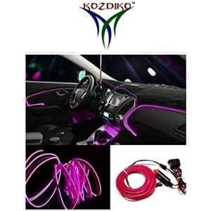 Kozdiko 12V 5m Pink Car Interior Decor Neon Strip Light for Mitsubishi Lancer