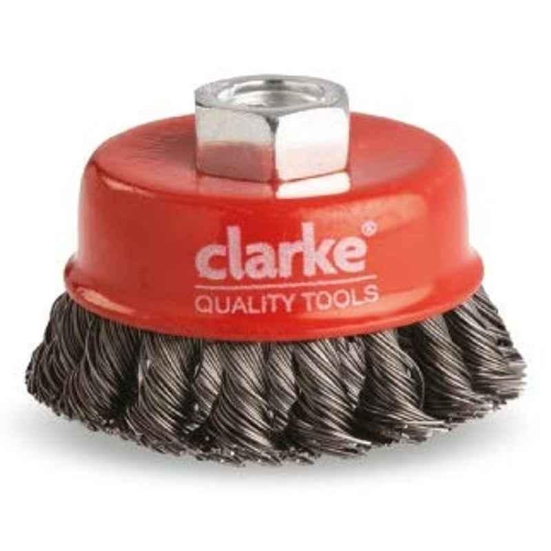 Clarke Cup Wire Brush-M14x100mm Twisted With 1.2mm Thickness & 0.5mm Wire Dia