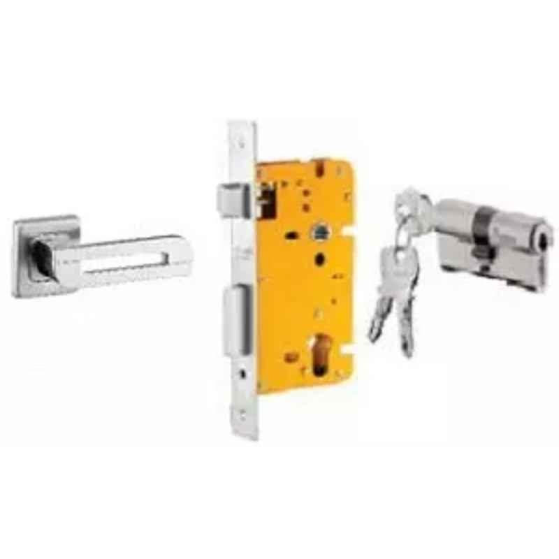 Dorset ML Series Lia 60mm Stainless Steel Silver Chrome Finish Door Handle Lock Set with Both Side Key Cylinder