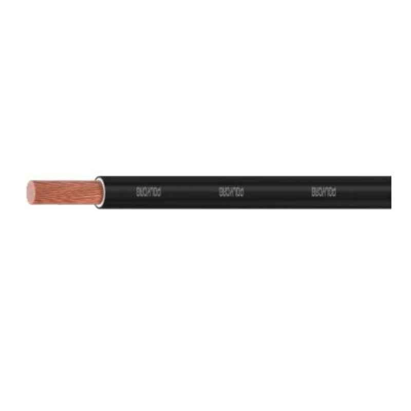 Polycab 185 Sqmm 415A Single Core Black FR PVC Copper Conductor Unsheathed Industrial Flexible Cable, Length: 100 m
