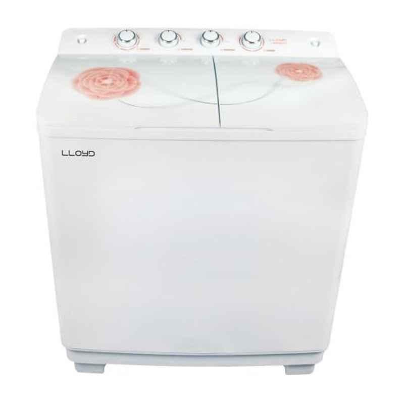 Lloyd 8.1kg Plastic Peach & White Semi Automatic Top Load Washing Machine, LWMS82G