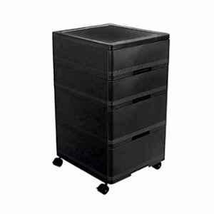 Cello 43x38x69.5cm 4 Drawers Plastic Black Storewell Cabinet