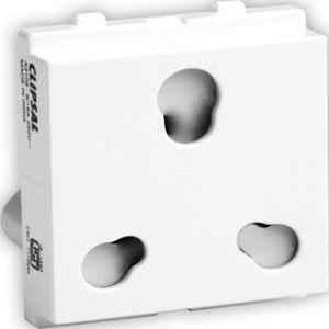 Schneider Electric Opale 6/16A 2 Module White Socket with Shutter, X2106WH (Pack of 10)