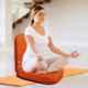 Sanushaa Eezysit Fabric & Mild Steel Orange Foldable Yoga Chair, S-146