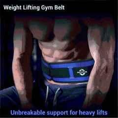 Nivia Blue & Black Gym Belt for Lumbar Support, Size: M