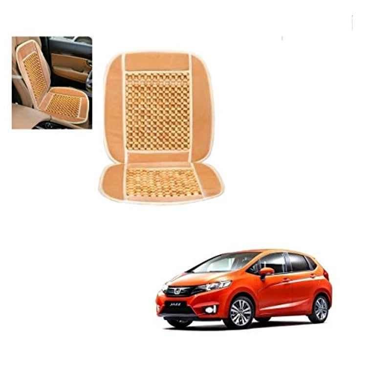 Kozdiko Wooden Bead Seat with Beige Velvet Border for Honda Jazz