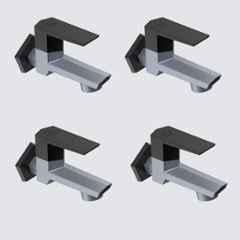 RN G20 15mm PTMT Metallic Grey & Black Foam Flow Long Body Bib Cock with Flange, RNG2009B32 (Pack of 4)