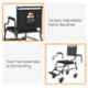 Arcatron 2000 150kg Mild Steel Black Multipurpose Commode Wheelchair, MAC101_P
