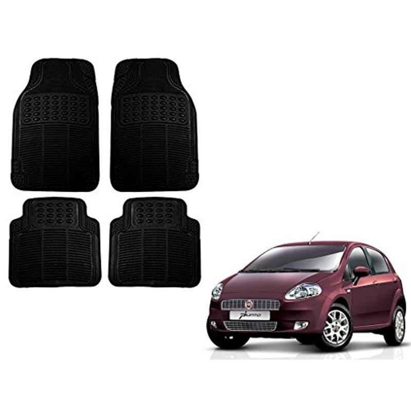 Kozdiko 4 Pcs Black Rubber Car Mat Set for Fiat Punto