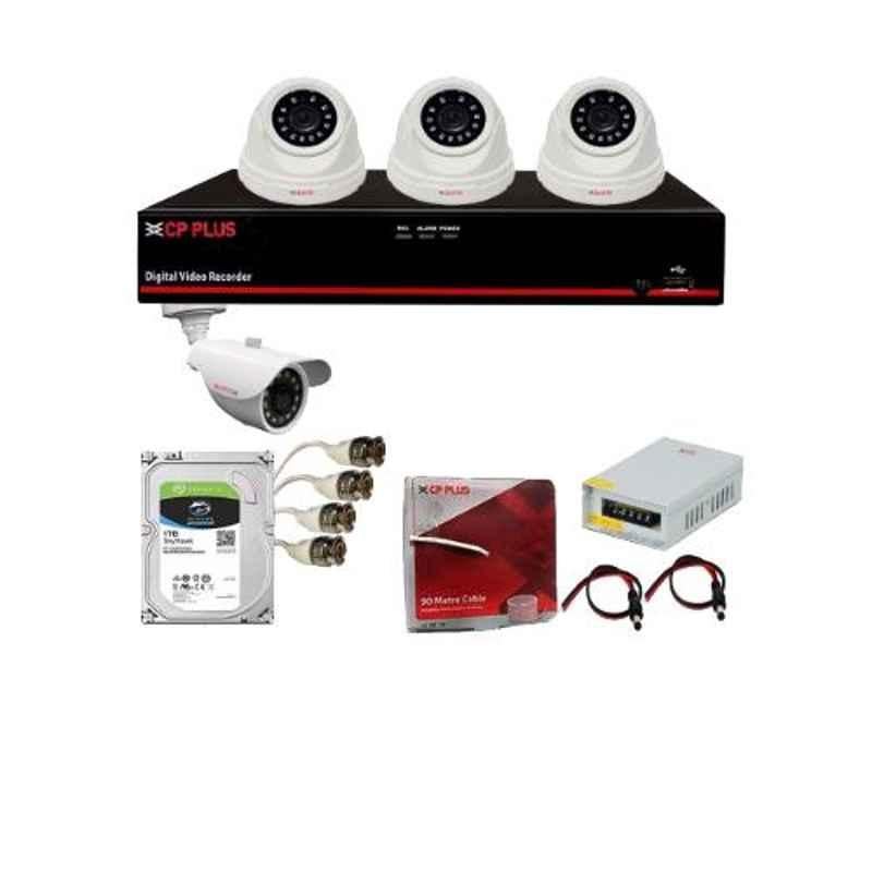 CP Plus 2.4MP White & Black 3 Dome & 1 Bullet Camera with 4 Channel DVR Kit