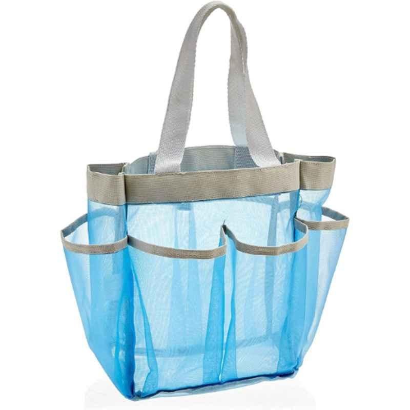 Honey-Can-Do 6x8x9 inch Fabric Blue 7 Pocket Shower Tote Bag, SFT-01103