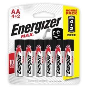 Energizer Max 1.5V Alkaline Battery Cell, 3424BR (Pack of 6)